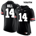 Youth NCAA Ohio State Buckeyes K.J. Hill #14 College Stitched Authentic Nike White Number Black Football Jersey GG20F20MY